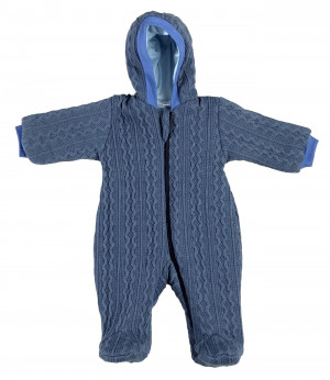 Комбинезон утепленный, темно-синий, Плетёные ромбы