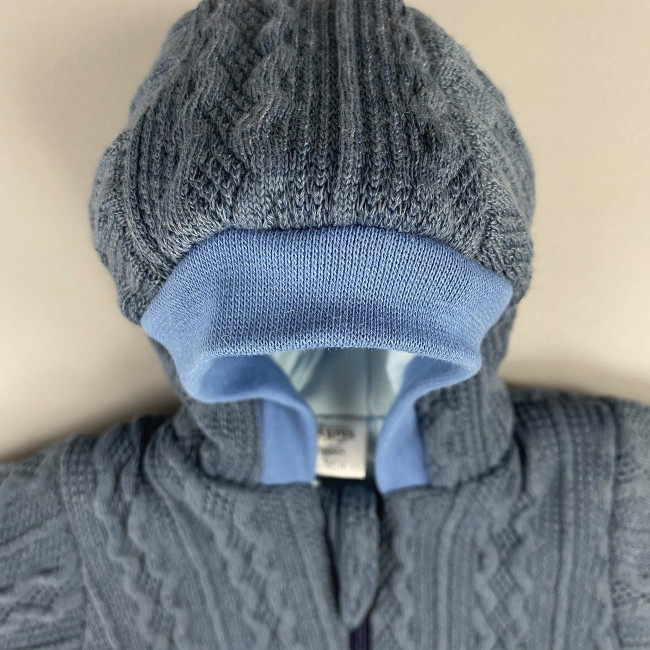 Комбинезон утепленный, темно-синий, Плетёные ромбы