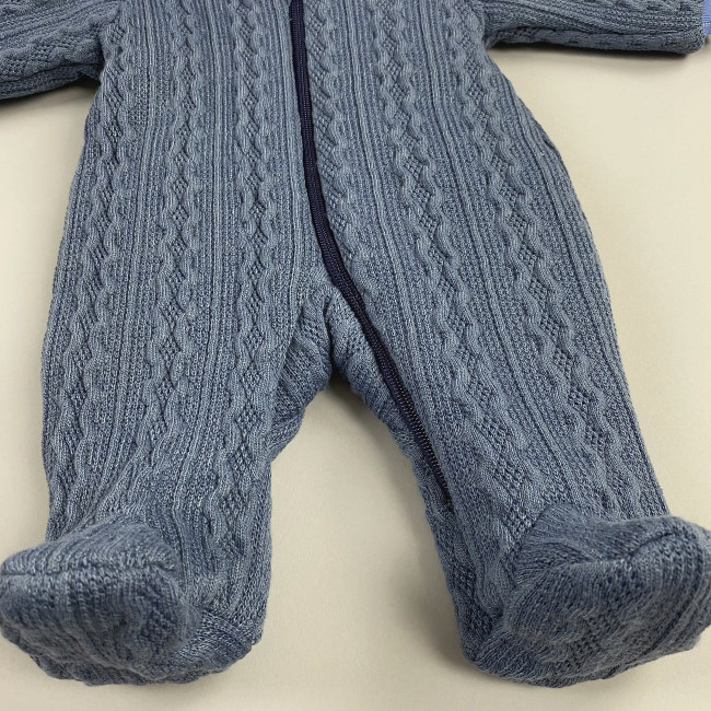 Комбинезон утепленный, темно-синий, Плетёные ромбы