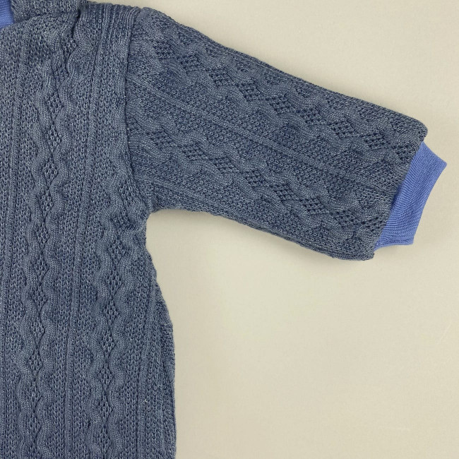 Комбинезон утепленный, темно-синий, Плетёные ромбы