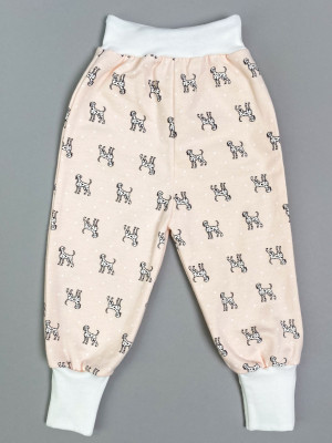 Штанишки детские фланелевые, розовые, Далматинцы