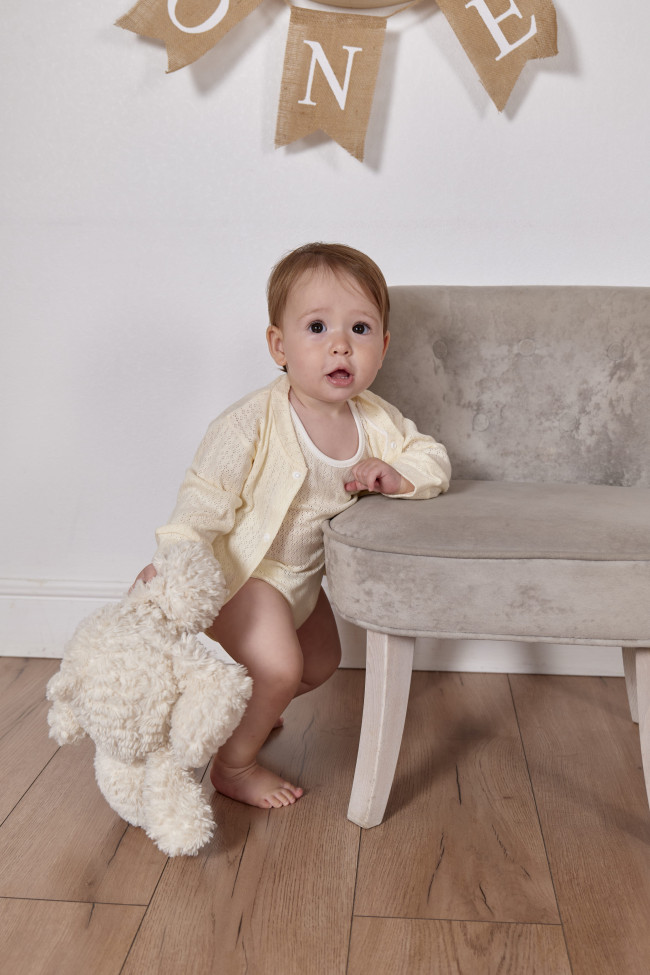 Детская кофточка с длинным рукавом, Пушинка, айвори Детская кофточка с длинным рукавом, Пушинка, айвори