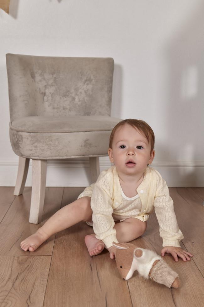 Детская кофточка с длинным рукавом, Пушинка, айвори Детская кофточка с длинным рукавом, Пушинка, айвори