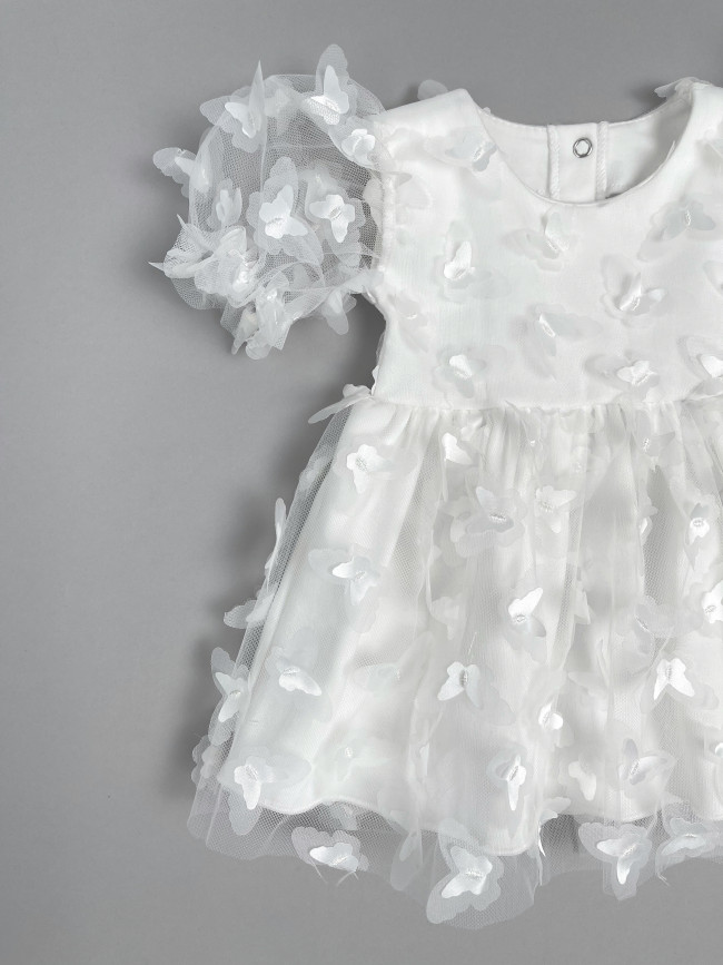 Нарядное белое платье, Бабочки