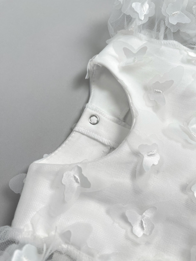 Нарядное белое платье, Бабочки