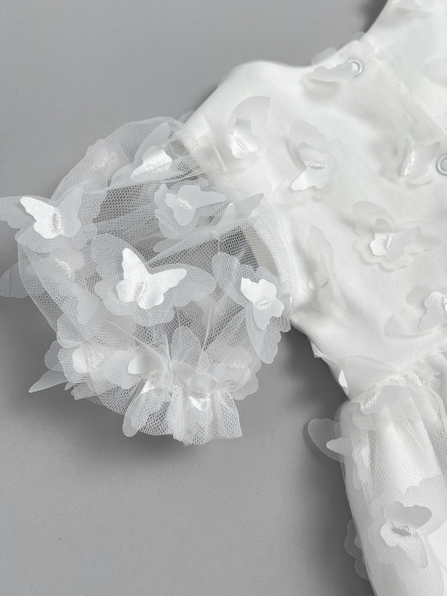 Нарядное белое платье, Бабочки