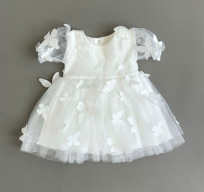 Нарядное белое платье, Бабочки