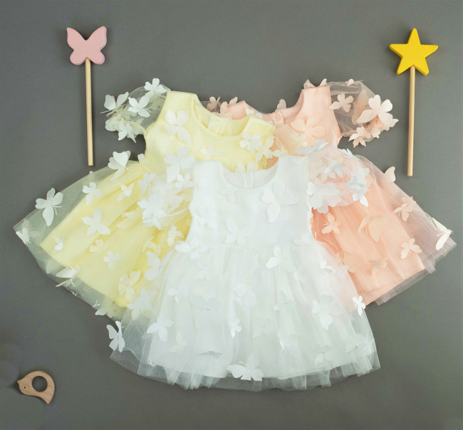 Нарядное белое платье, Бабочки