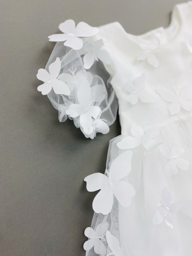 Нарядное белое платье, Бабочки