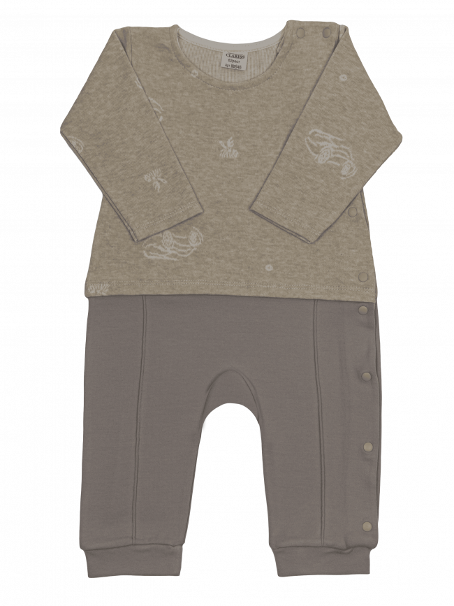 Комбинезон для мальчика комбинированный, бежевый, Машинки