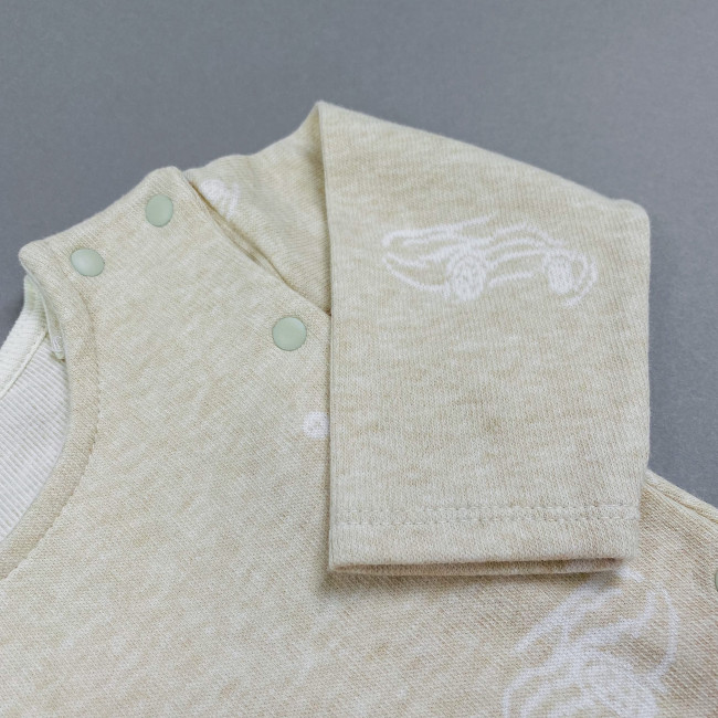 Комбинезон для мальчика комбинированный, бежевый, Машинки