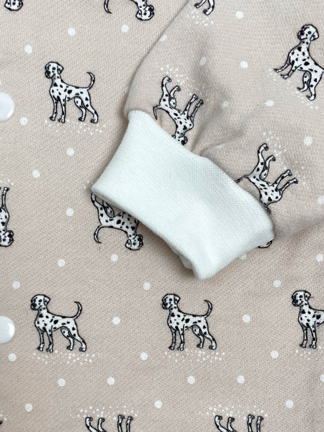 Кофточка детская фланелевая, какао, Далматинцы Кофточка детская фланелевая, какао, Далматинцы