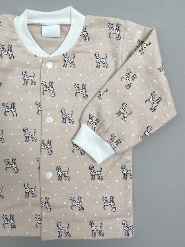 Кофточка детская фланелевая, какао, Далматинцы Кофточка детская фланелевая, какао, Далматинцы