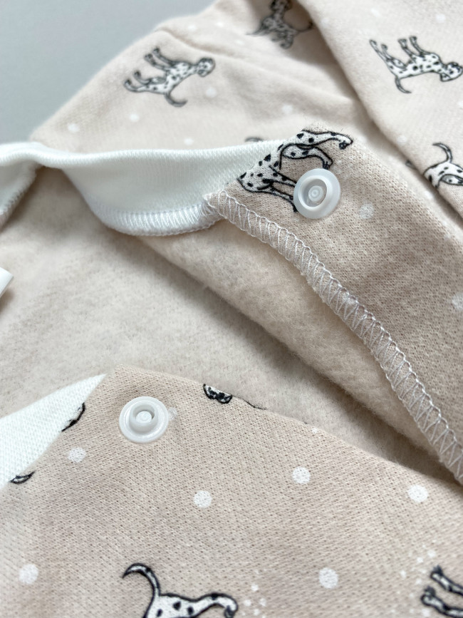 Кофточка детская фланелевая, какао, Далматинцы Кофточка детская фланелевая, какао, Далматинцы