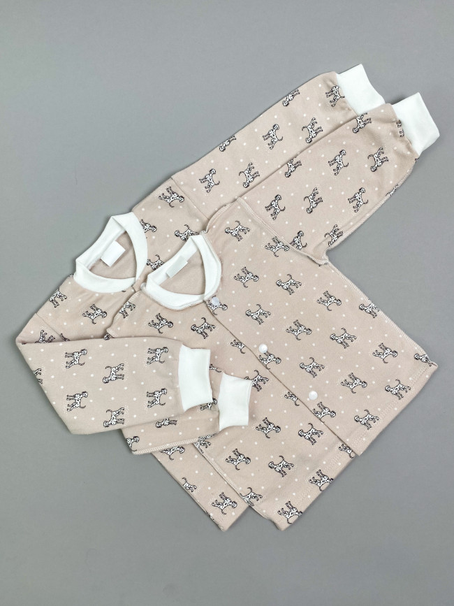 Кофточка детская фланелевая, какао, Далматинцы Кофточка детская фланелевая, какао, Далматинцы