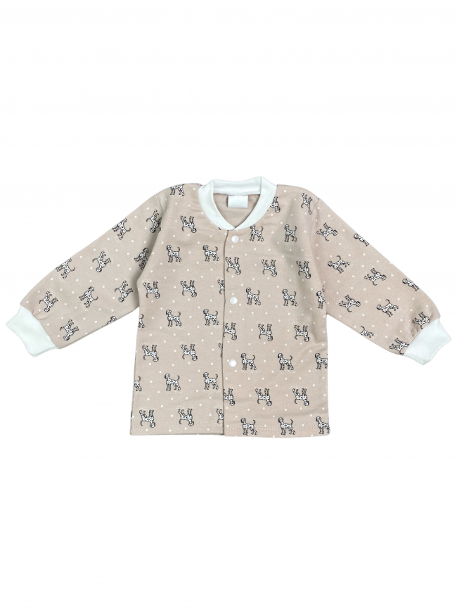 Кофточка детская фланелевая, какао, Далматинцы Кофточка детская фланелевая, какао, Далматинцы