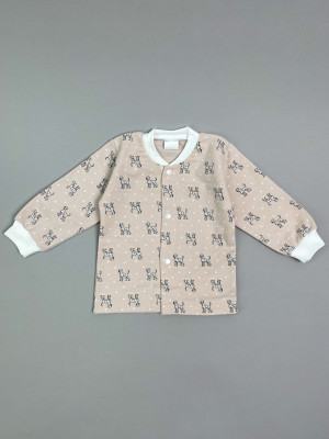 Кофточка детская фланелевая, какао, Далматинцы