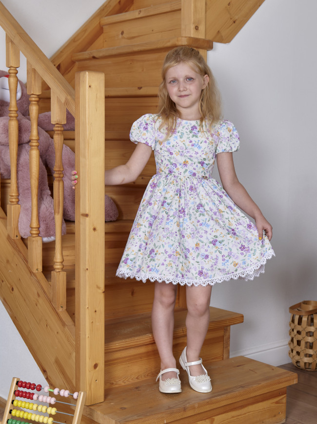 Нарядное платье для девочек, Вита с цветами