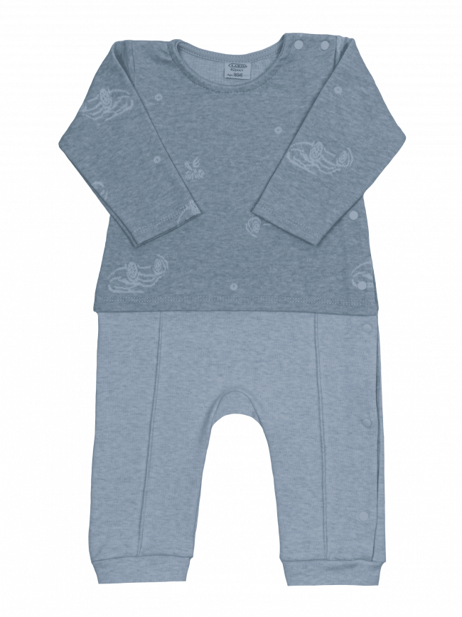 Комбинезон для мальчика комбинированный, голубой, Машинки