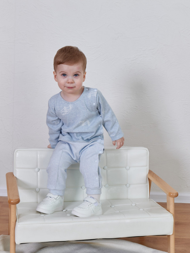 Комбинезон для мальчика комбинированный, голубой, Машинки