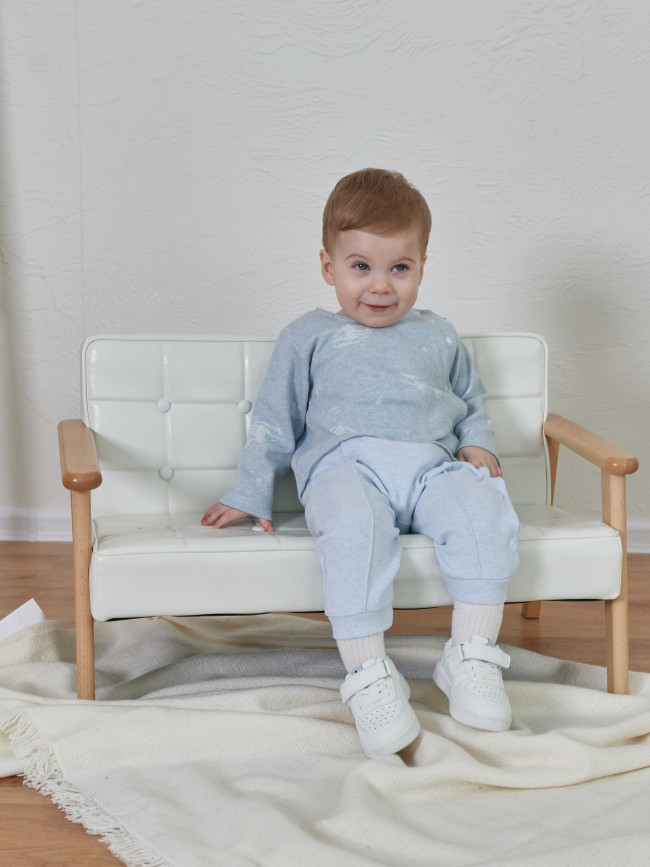 Комбинезон для мальчика комбинированный, голубой, Машинки