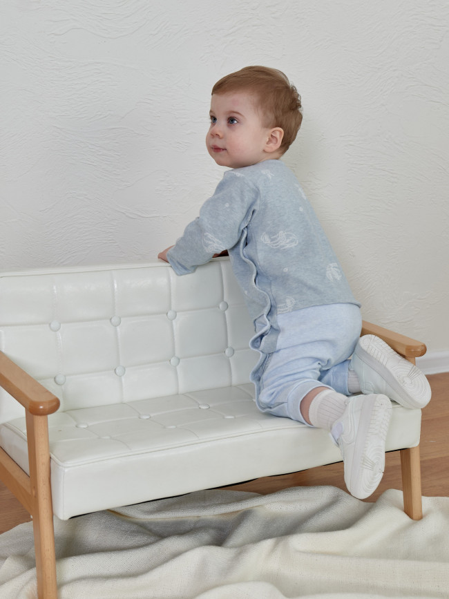 Комбинезон для мальчика комбинированный, голубой, Машинки