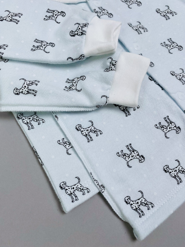 Кофточка детская фланелевая, голубая, Далматинцы Кофточка детская фланелевая, голубая, Далматинцы