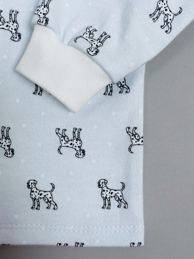 Кофточка детская фланелевая, голубая, Далматинцы Кофточка детская фланелевая, голубая, Далматинцы