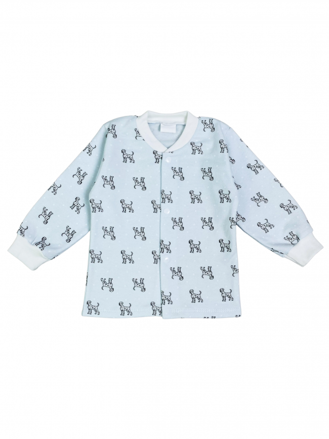 Кофточка детская фланелевая, голубая, Далматинцы Кофточка детская фланелевая, голубая, Далматинцы