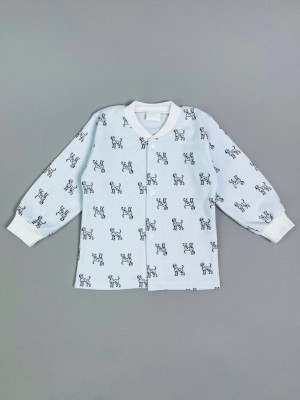 Кофточка детская фланелевая, голубая, Далматинцы Кофточка детская фланелевая, голубая, Далматинцы