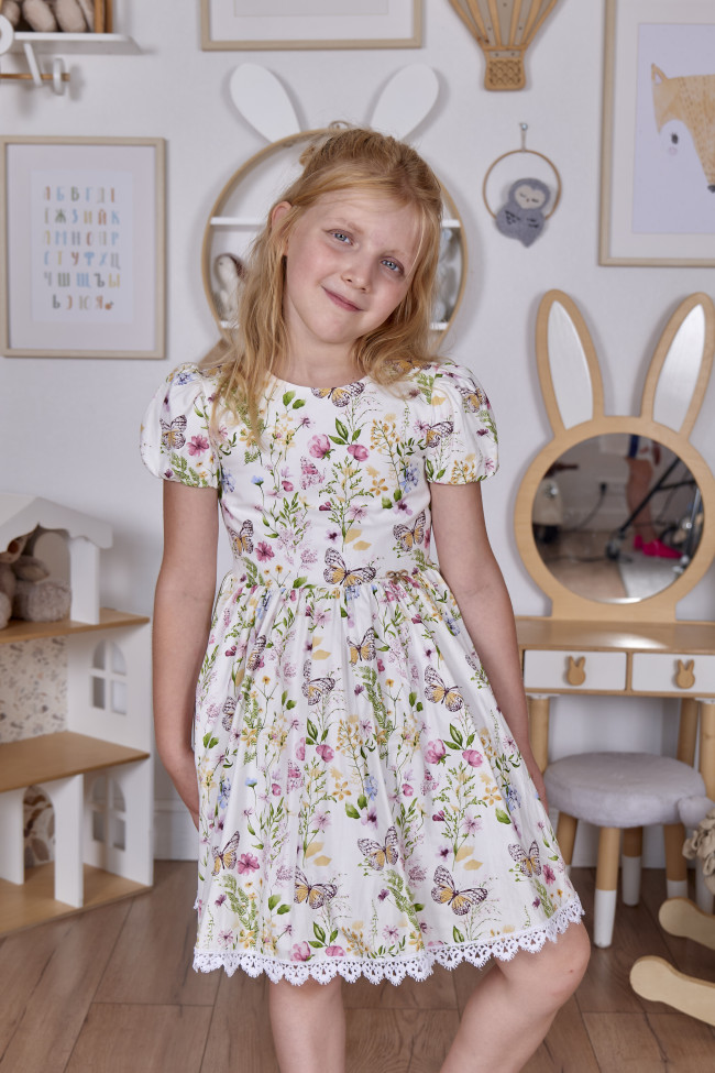 Нарядное платье для девочек, Вита с бабочками