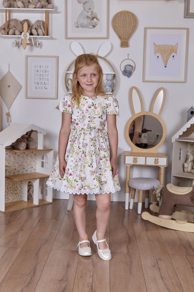 Нарядное платье для девочек, Вита с бабочками
