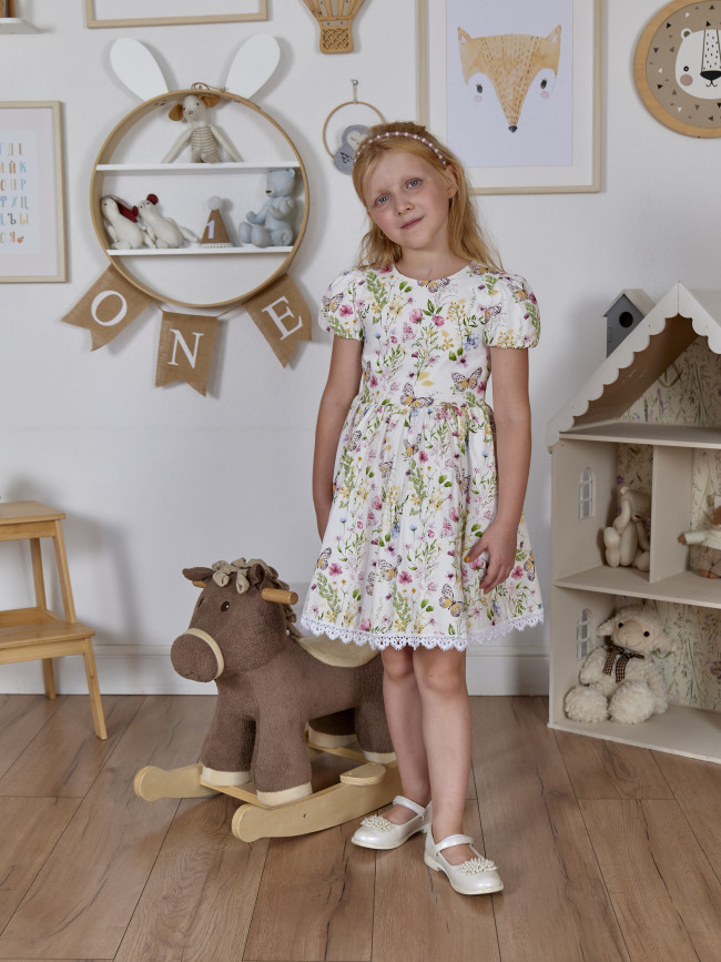 Нарядное платье для девочек, Вита с бабочками