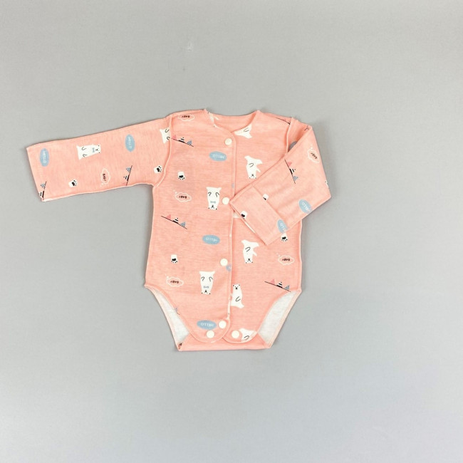 Боди детский, розовый, Белые медведи