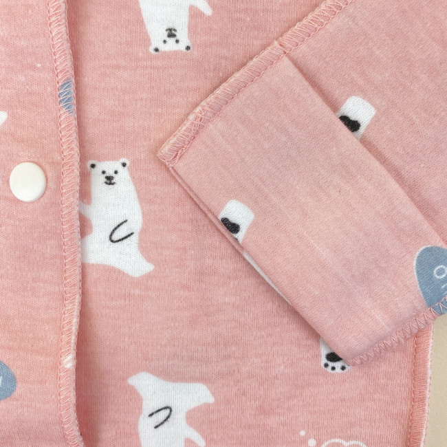 Боди детский, розовый, Белые медведи