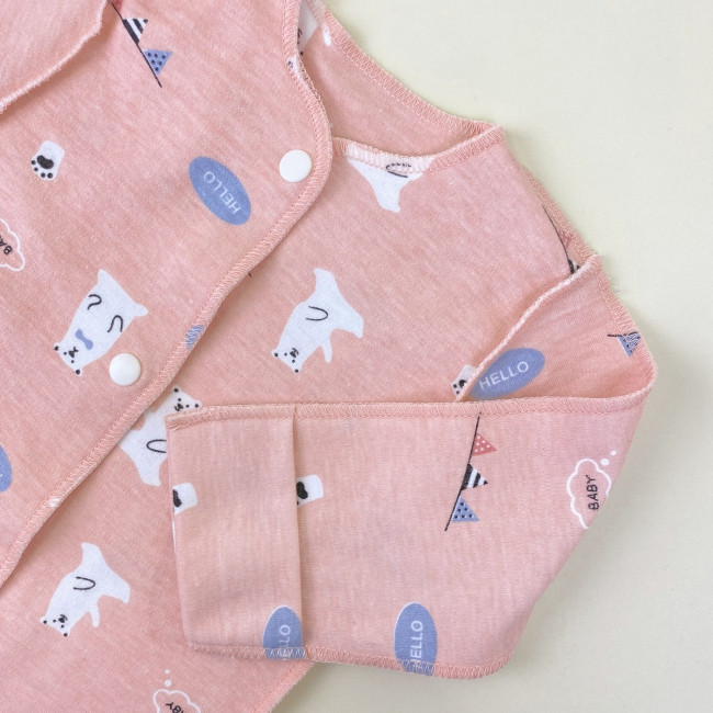 Боди детский, розовый, Белые медведи