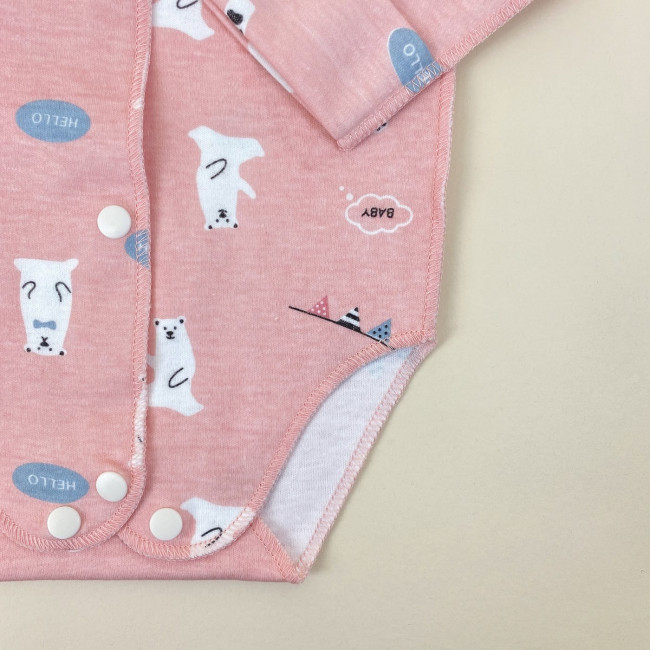 Боди детский, розовый, Белые медведи