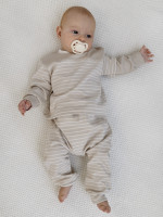 Кофточка детская, бежевая, Нежная полосочка