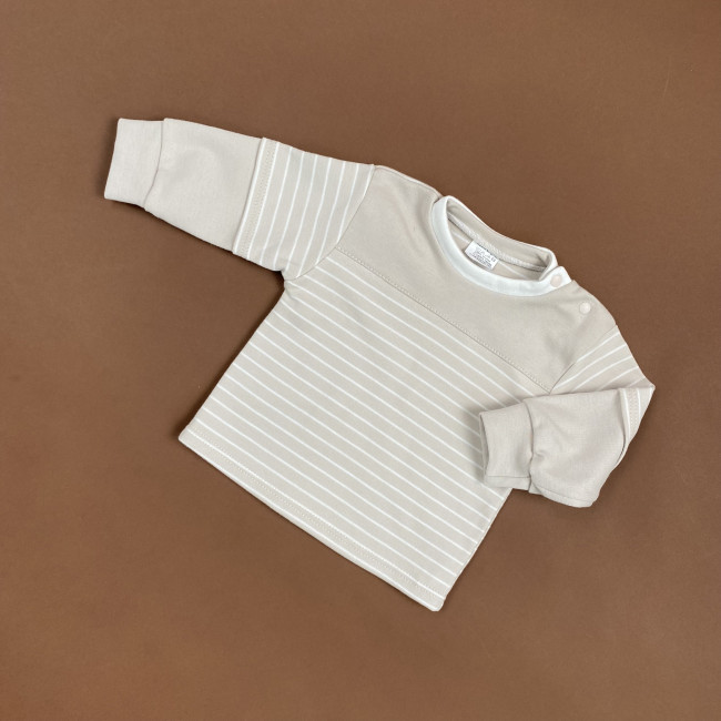 Кофточка детская, бежевая, Нежная полосочка