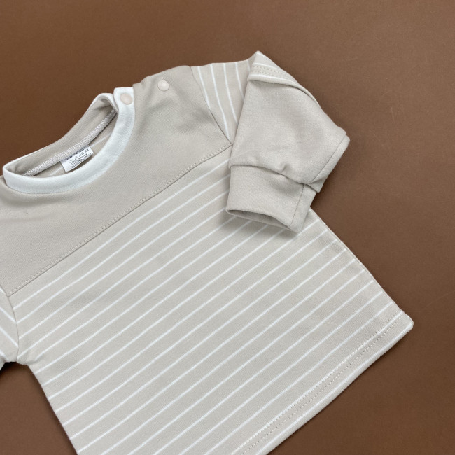 Кофточка детская, бежевая, Нежная полосочка