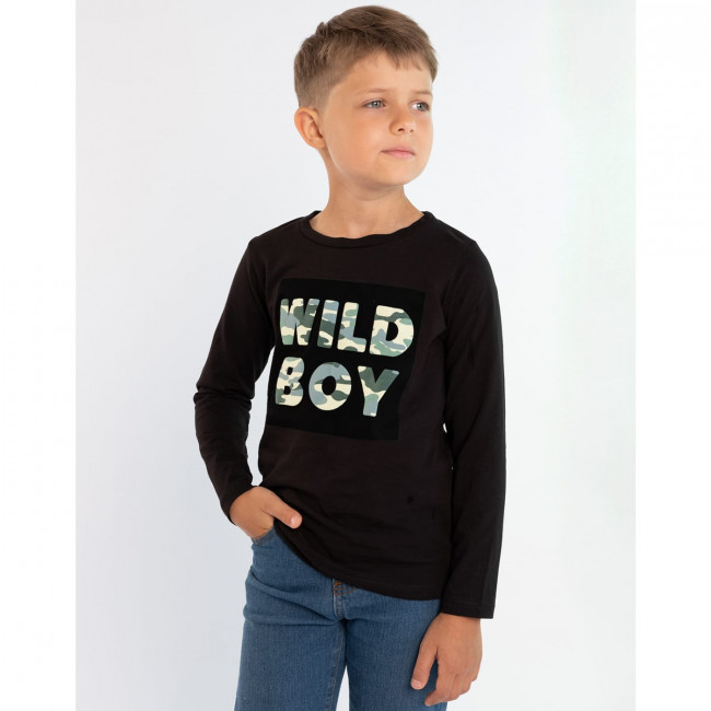Джемпер для мальчика, черный, Wild Boy