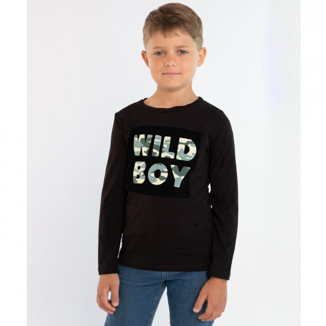 Джемпер для мальчика, черный, Wild Boy