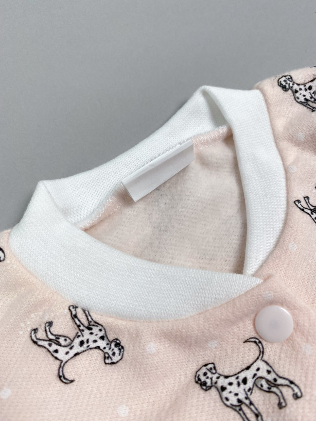 Кофточка детская фланелевая, розовая, Далматинцы