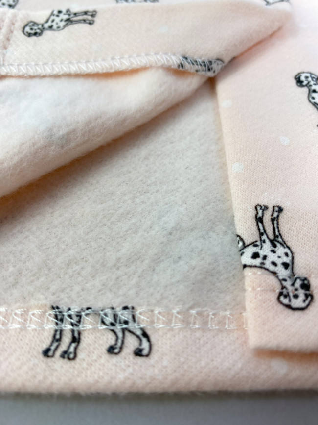 Кофточка детская фланелевая, розовая, Далматинцы