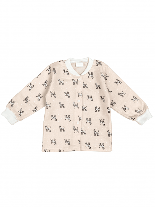 Кофточка детская фланелевая, розовая, Далматинцы