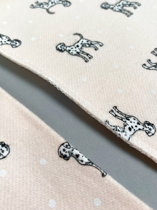 Кофточка детская фланелевая, розовая, Далматинцы