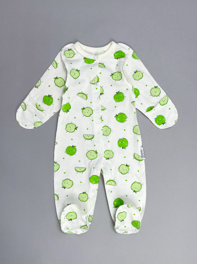 Комбинезон детский, Яблочки, зеленый