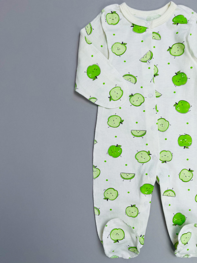 Комбинезон детский, Яблочки, зеленый