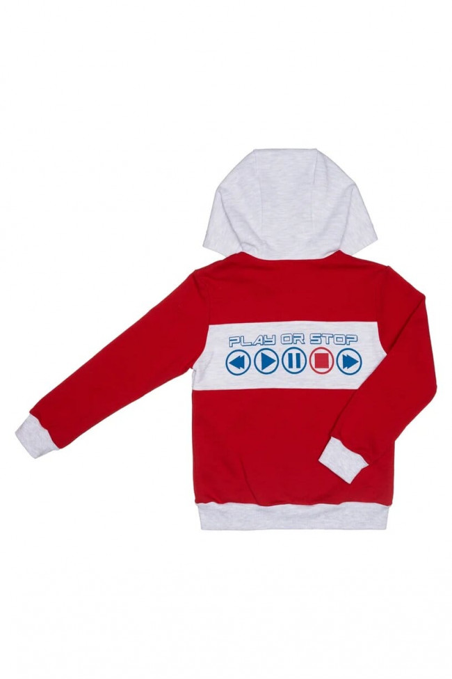 Толстовка детская, на молнии, красная, Больше пространства