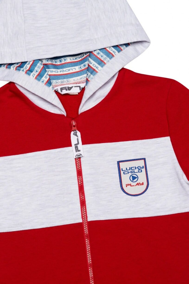 Толстовка детская, на молнии, красная, Больше пространства